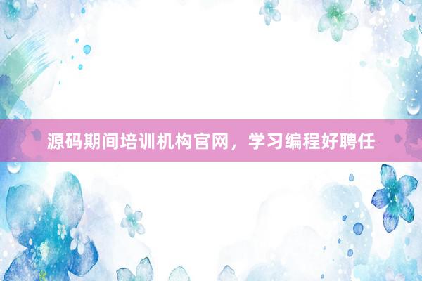 源码期间培训机构官网，学习编程好聘任